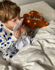 Personalized cloud linen night light with music option