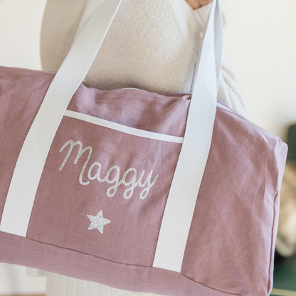 Sac de week-end personnalisé - Lin et coton - Cadeau maîtresse