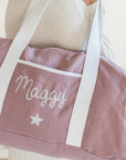 Personalized weekend bag - Linen and cotton