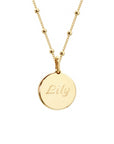 Personalized fine stone necklace - Beaded chain - Gold plated