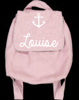 Personalized linen baby backpack