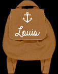 Personalized linen baby backpack