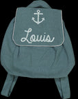 Personalized linen baby backpack