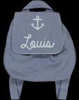 Personalized linen baby backpack