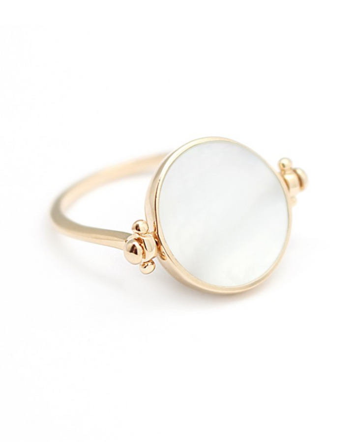 Bague personnalisée - Nacre plaqué or