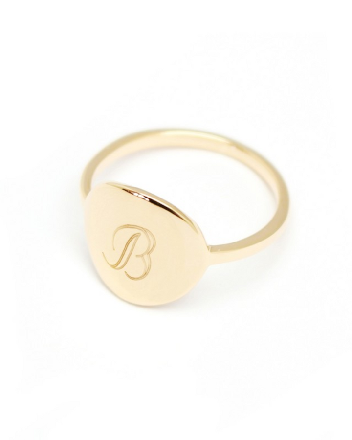 Bague ronde plaqué or personnalisée