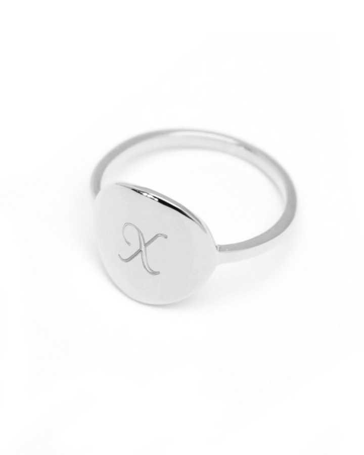 Bague ronde argent personnalisée