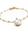 Beaded chain bracelet - Personalized fine stone - Gold plated