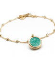 Beaded chain bracelet - Personalized fine stone - Gold plated