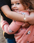 Personalized gold plated bracelet - Medal and butterfly