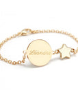 Personalized gold-plated bracelet - Medal and star