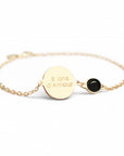 Personalized medal and fine stone bracelet - Gold or Silver Plated