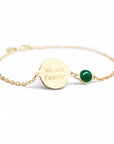 Personalized medal and fine stone bracelet - Gold or Silver Plated