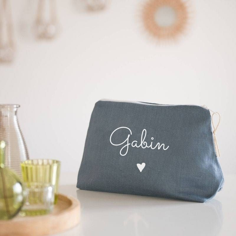 Trousse en lin personnalisée - Cadeau maîtresse