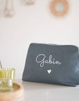 Personalized linen pencil case - First name or text