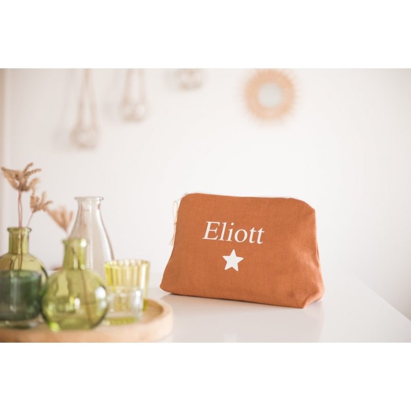 Personalized linen pencil case - First name or text