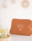 Personalized linen pencil case - First name or text