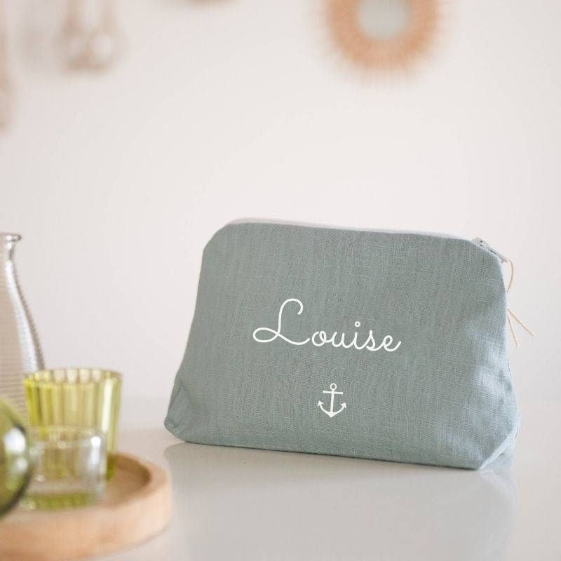 Personalized linen pencil case - First name or text