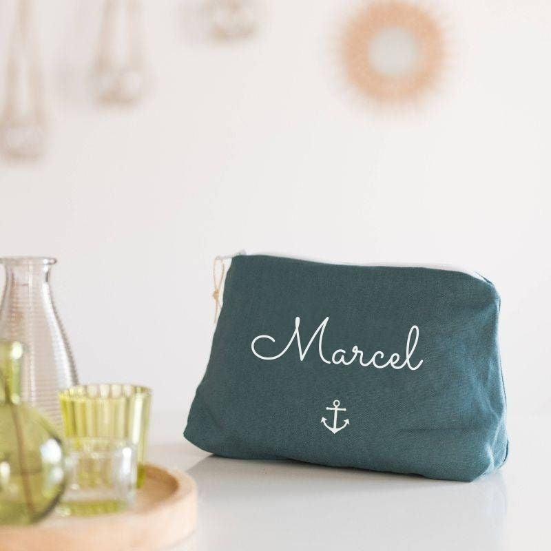 Personalized linen pencil case - First name or text