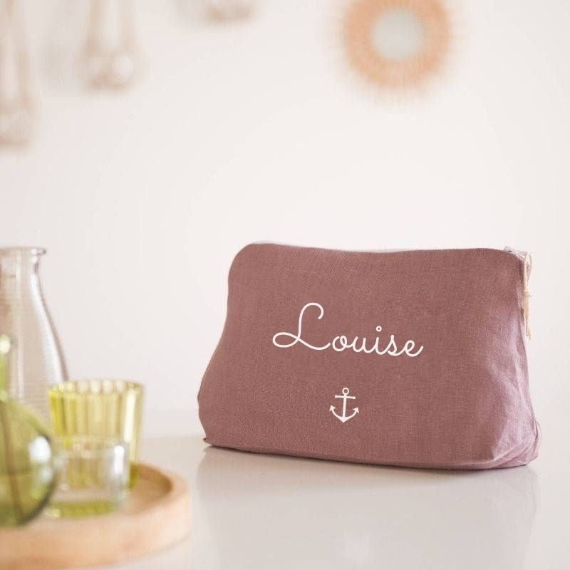 Personalized linen pencil case - First name or text