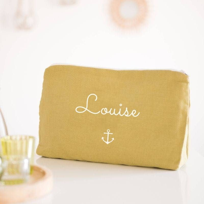 Personalized linen pencil case - First name or text