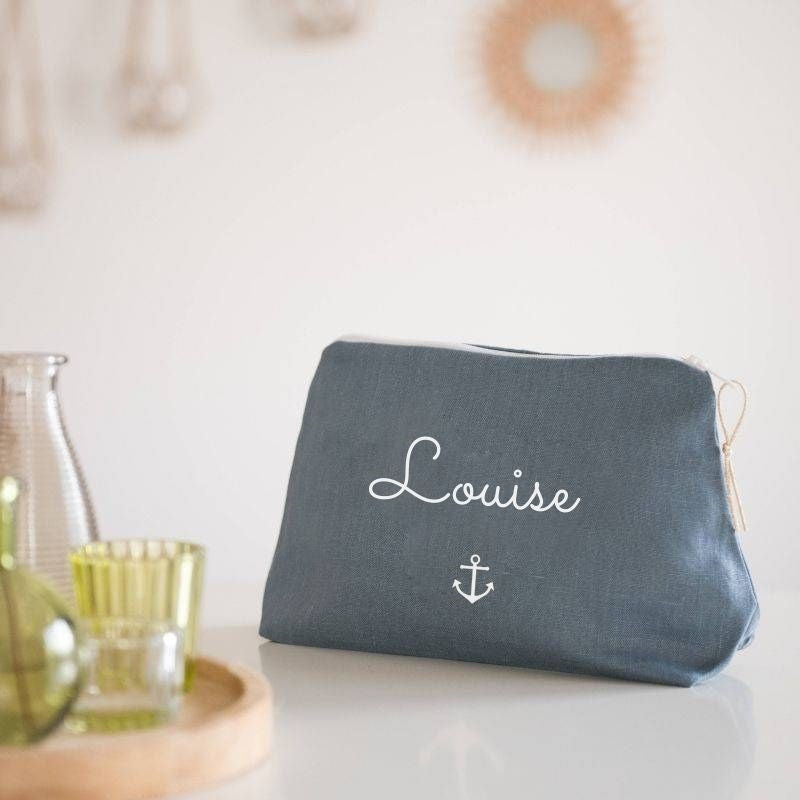 Personalized linen pencil case - First name or text