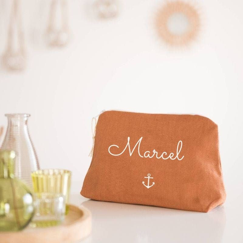 Personalized linen pencil case - First name or text