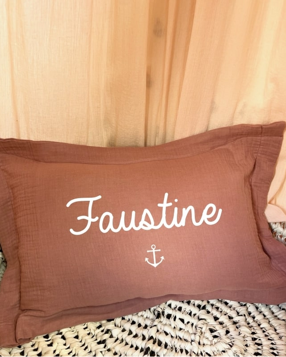 Coussin bébé personnalisé - Double gaze de coton