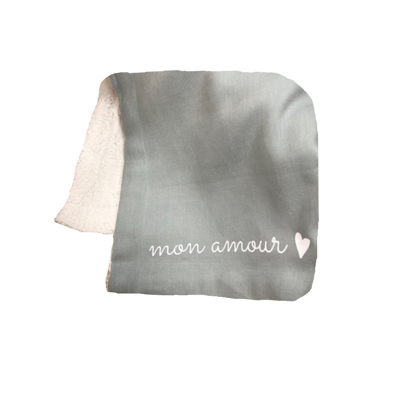 Personalized blanket - Linen and fur