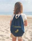 Personalized denim backpack