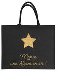 Personalized black beach bag