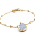 Beaded chain bracelet - Personalized fine stone - Gold plated