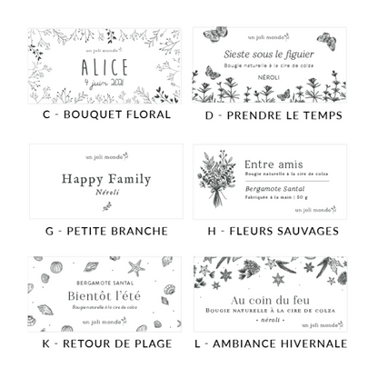 Bougie parfumée personnalisée - Modèle Anniversaire