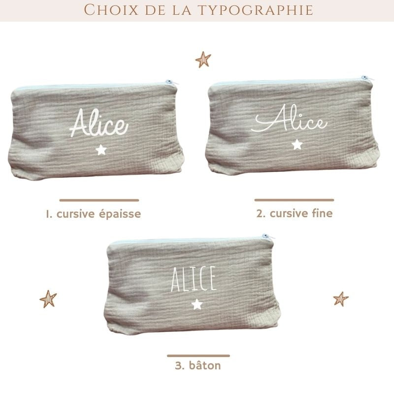 Personalized linen pencil case - First name or text