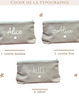 Personalized linen pencil case - First name or text