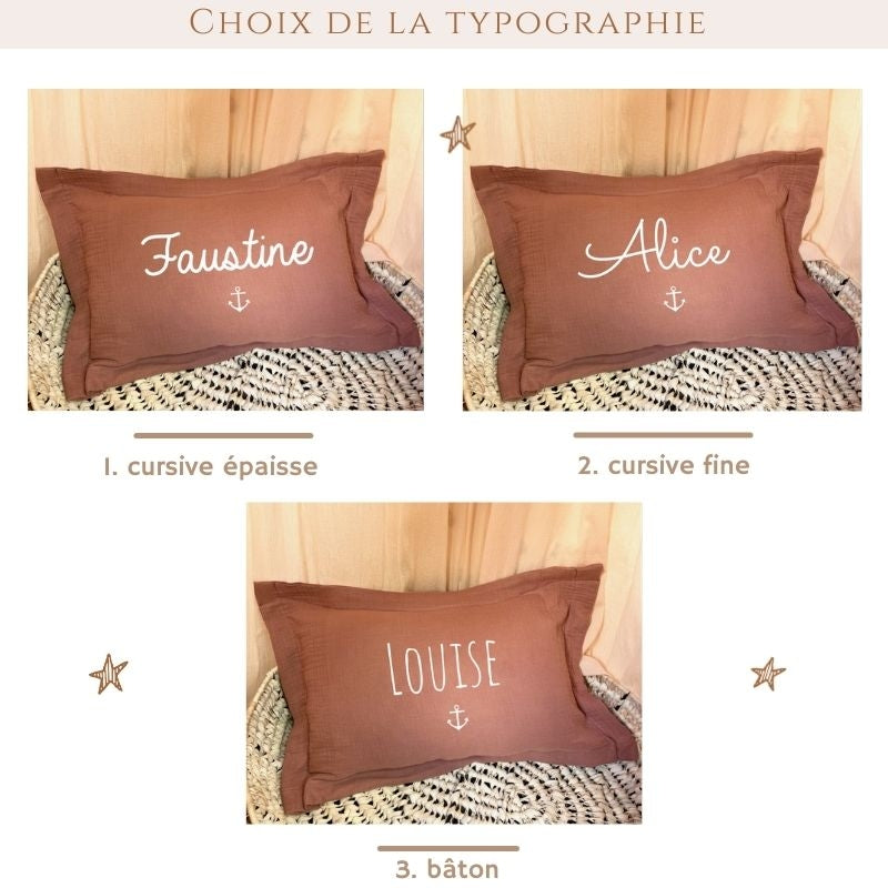 Coussin bébé personnalisé - Double gaze de coton