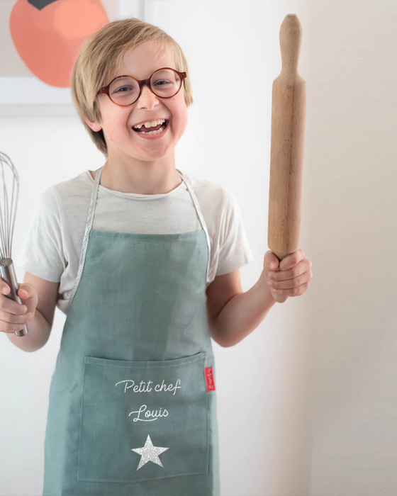 Tablier de cuisine enfant personnalisé - Lin enduit
