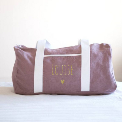 Sac de week-end personnalisé - Lin et coton - Cadeau maîtresse