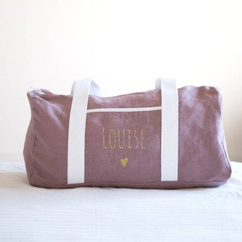 Personalized weekend bag - Linen and cotton